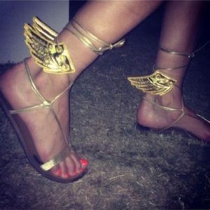 Metallic Gold Skate Shoe Boot Accessories